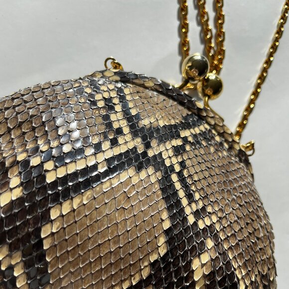 Vintage, Rare Judith Leiber Python Minaudière Bag, Gold Chain, Crossbody - Picture 15 of 15